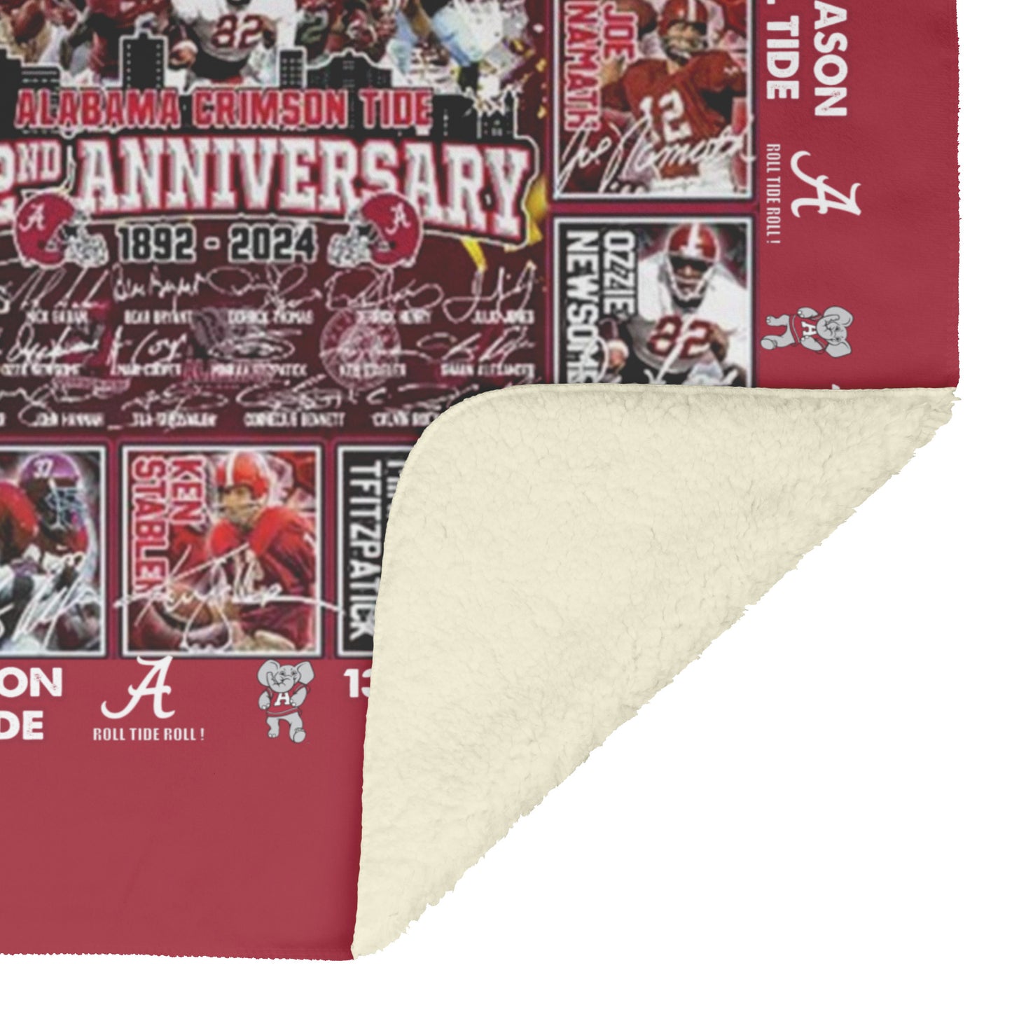 Alabama Crimson Tide 1892-2024 For 132nd Anniversary Fleece Blanket_50_60