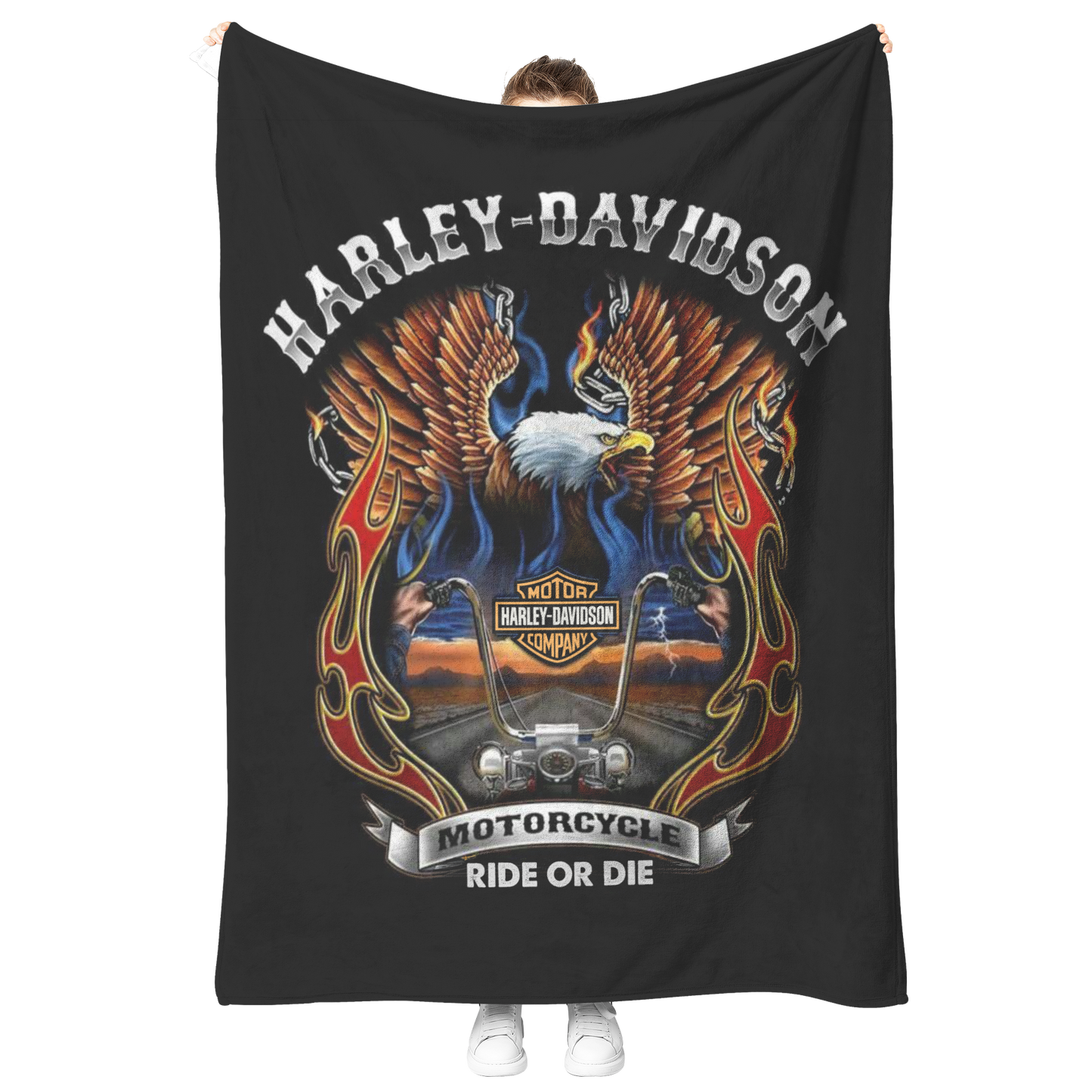 Blazing_Harley_Davidson_Fiery_Eagle_Bike_V_Blanket_Model_Mockup.png