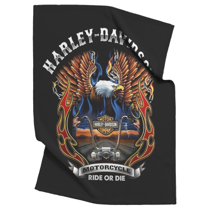 Blazing_Harley_Davidson_Fiery_Eagle_Bike_V_Blanket_Top_Bottom_Folds_Mockup.png