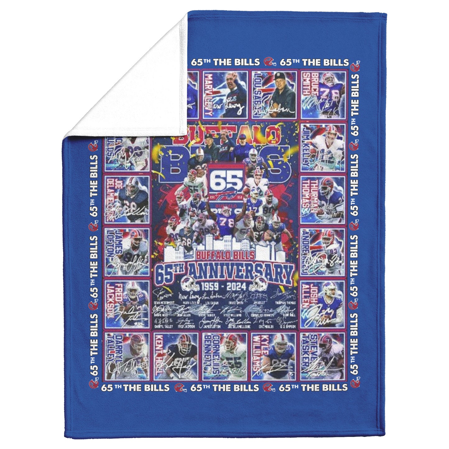 Buffalo Bills 65th anniversary Mink touch blanket_50_60