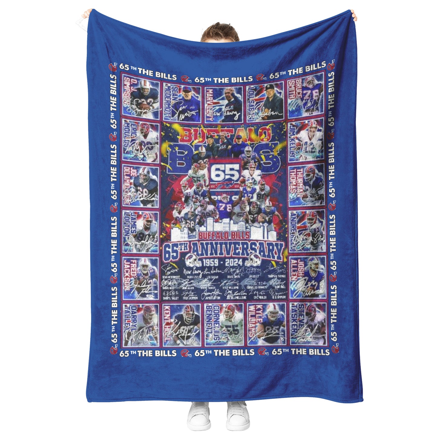 Buffalo Bills 65th anniversary Mink touch blanket_50_60
