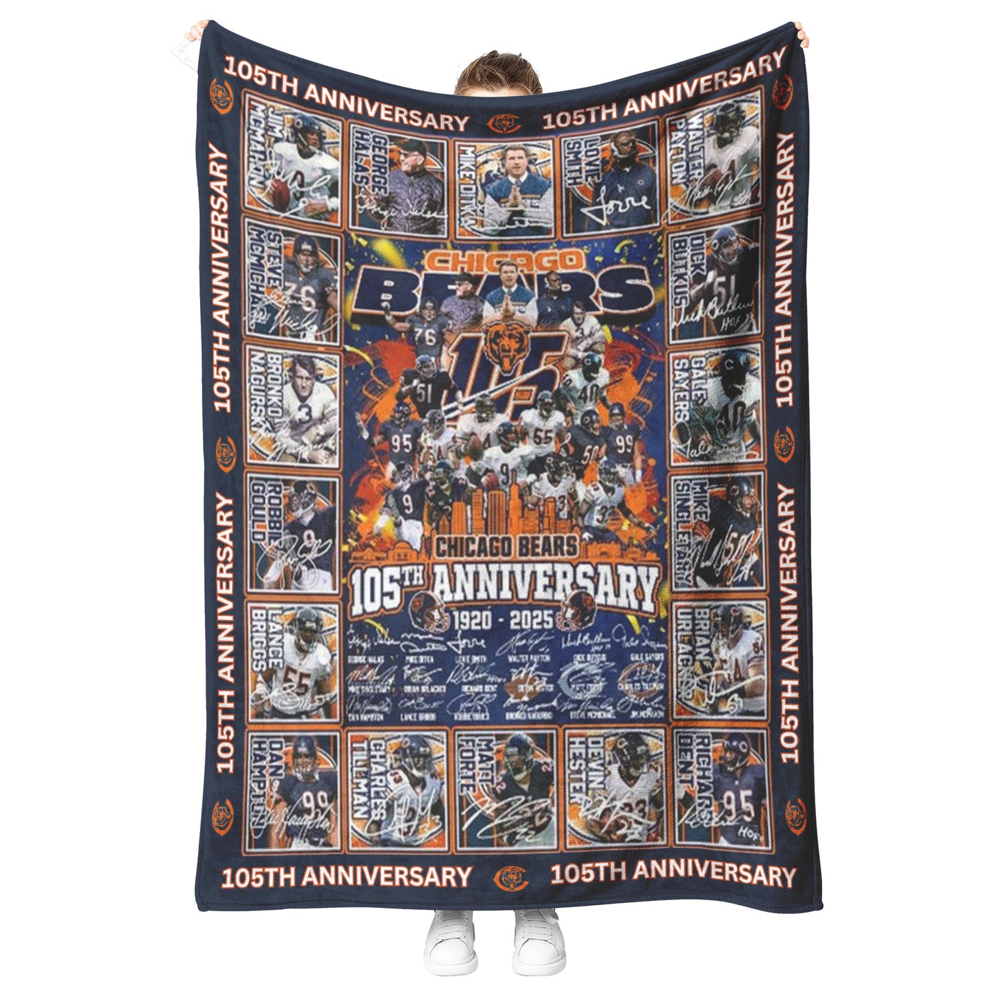 Chicago Bears 105th Anniversary 1920-2025 Fleece Blanket 30 x 40 60 x 80