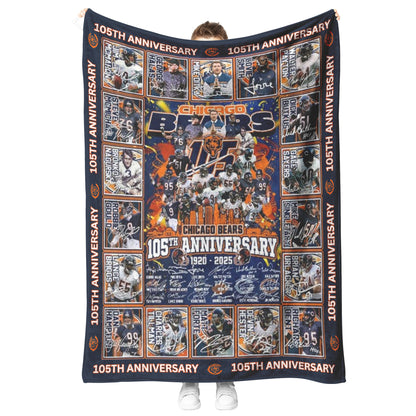 Chicago Bears 105th Anniversary 1920-2025 Fleece Blanket 30 x 40 60 x 80
