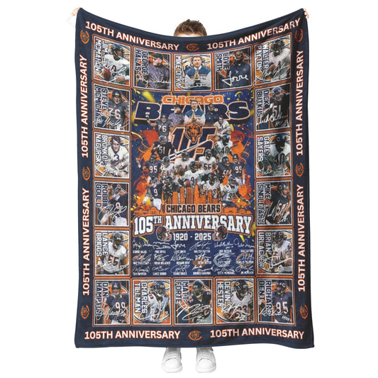 Chicago Bears 105th Anniversary 1920-2025 Fleece Blanket 30 x 40 60 x 80