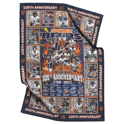 Chicago Bears 105th Anniversary 1920-2025 Fleece Blanket 30 x 40 60 x 80