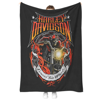 Forever_Two_Wheels_Harley_Davidson_Blank_V_Blanket_Model_Mockup.png