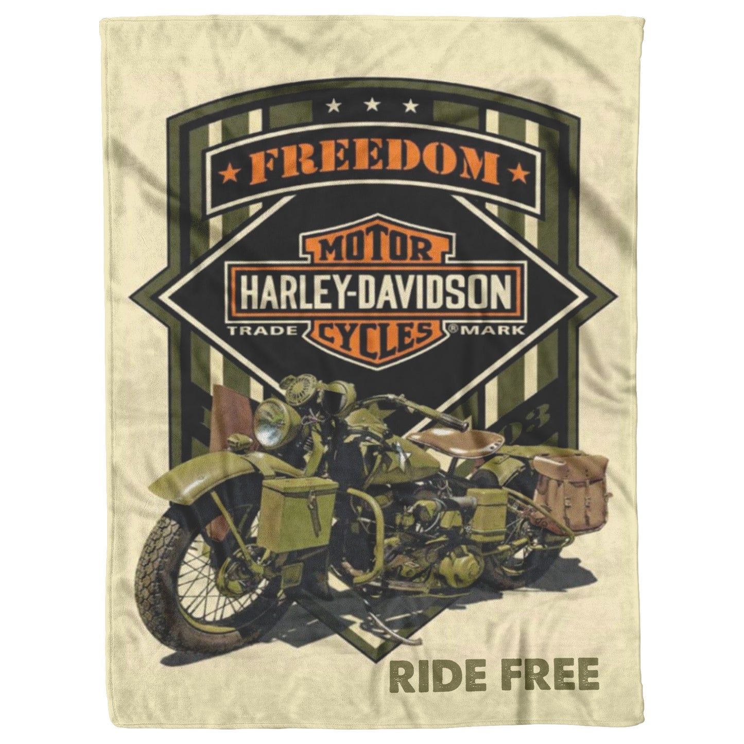 HARLEY DAVIDSON RUSTIC VINTAGE RIDE FREE FLEECE BLANKET