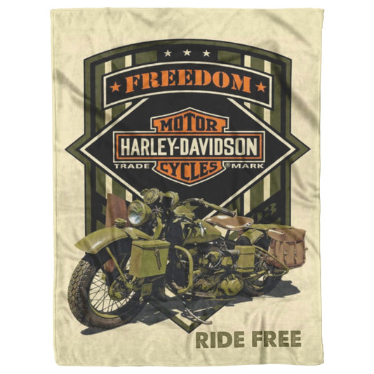 HARLEY DAVIDSON RUSTIC VINTAGE RIDE FREE FLEECE BLANKET