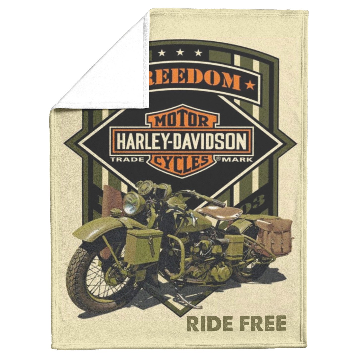 HARLEY DAVIDSON RUSTIC VINTAGE RIDE FREE FLEECE BLANKET