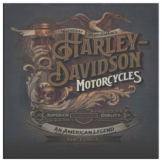 HARLEY DAVIDSON RUSTIC VINTAGE SQUARE CANVAS WRAP