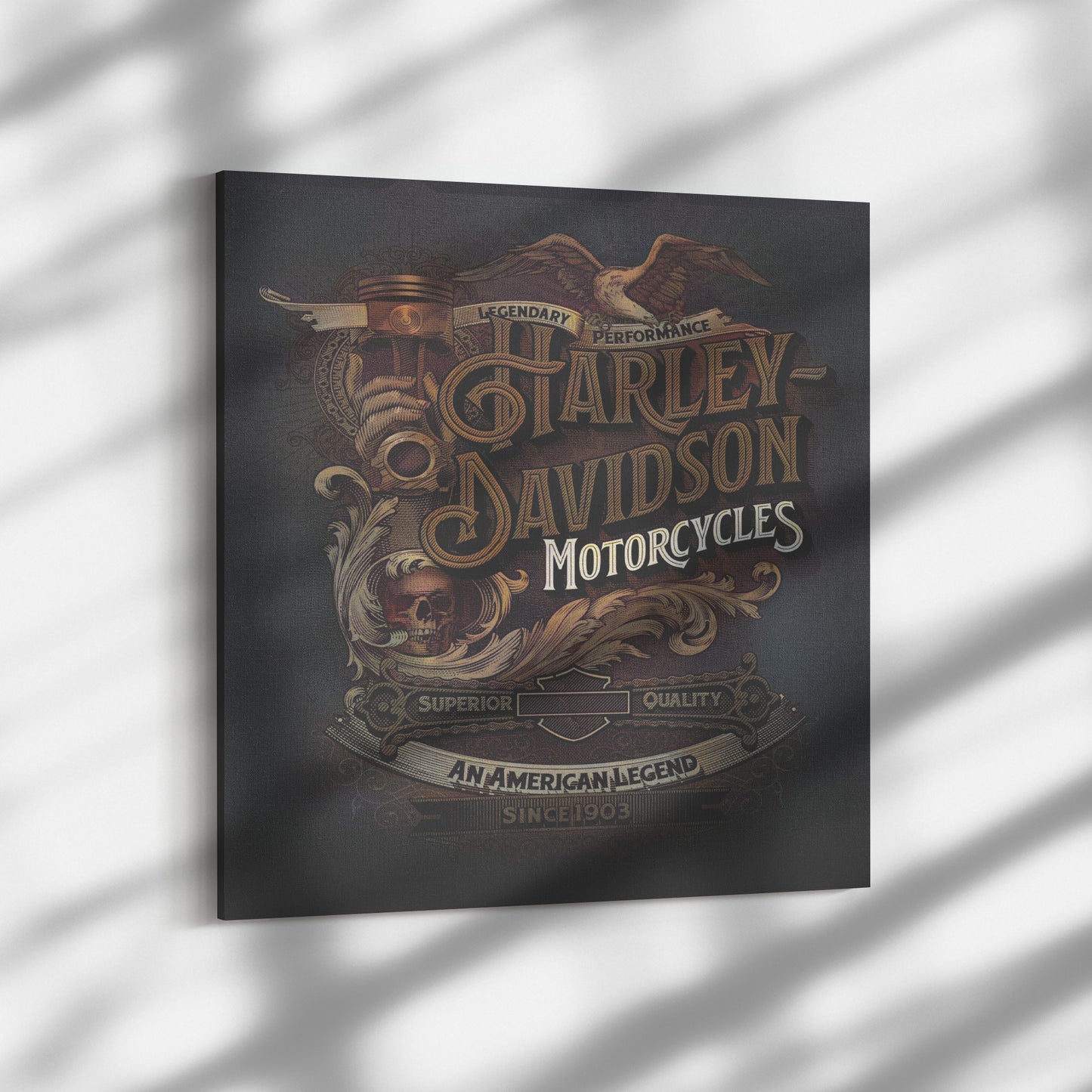 HARLEY DAVIDSON RUSTIC VINTAGE SQUARE CANVAS WRAP