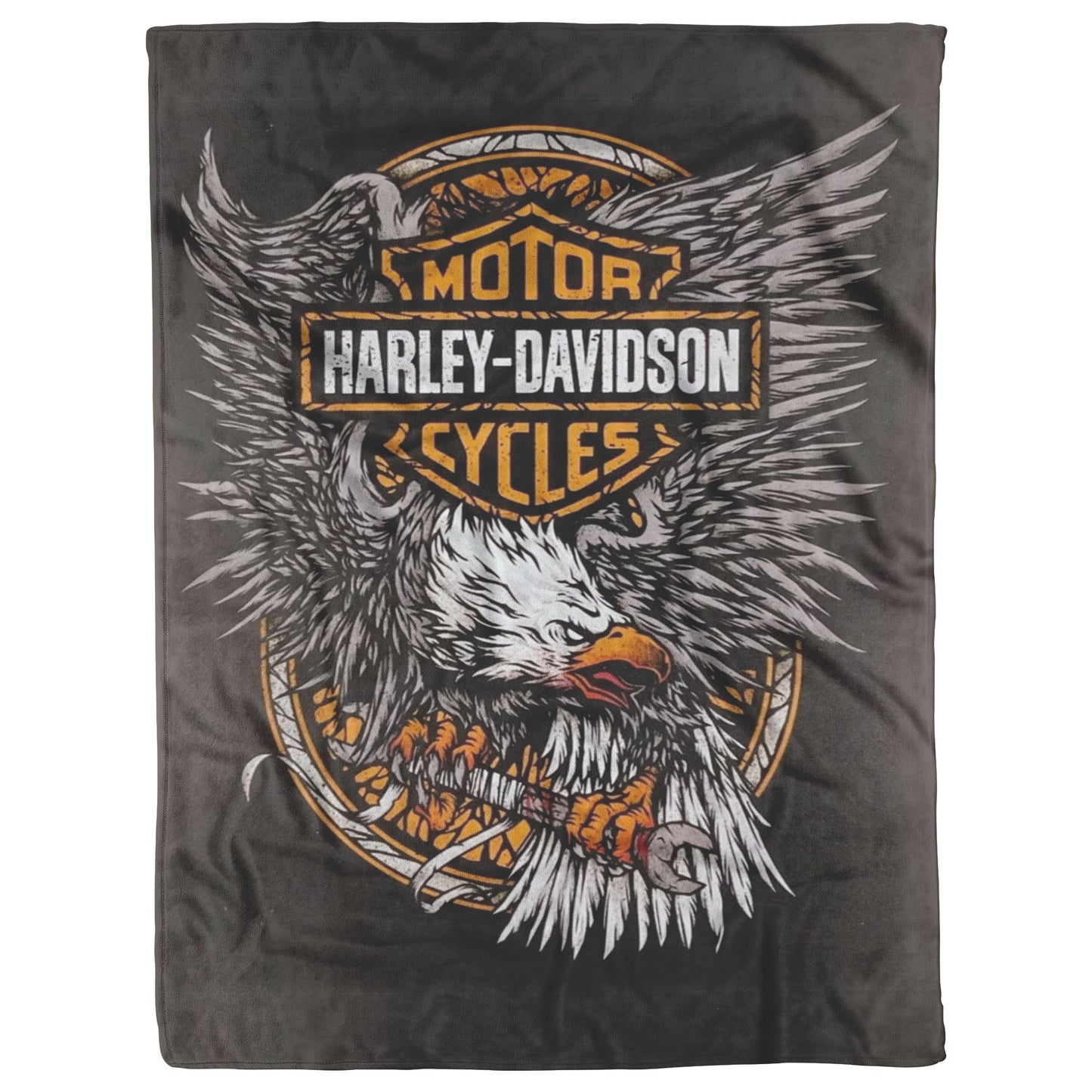 Harley Davidson Angry Eagle Blanket Gift for Bikers Velveteen Plush Fleece Blanket 50 x 60