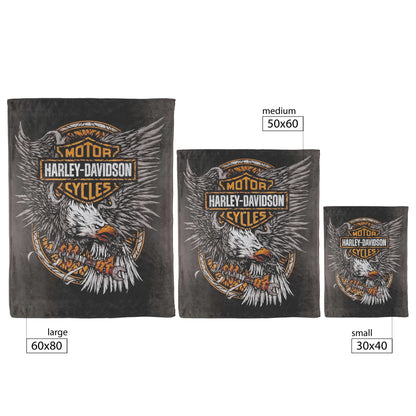 Harley Davidson Angry Eagle Blanket Gift for Bikers Velveteen Plush Fleece Blanket 50 x 60