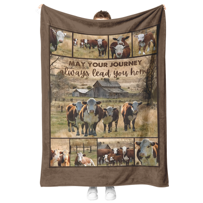 Hereford_Cow_May_Your_Journey_Always_Lea_V_Blanket_Model_Mockup.png