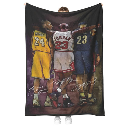 Jordan James Kobe Cartoon Inspirational Success Basketball Mink Touch Blanket