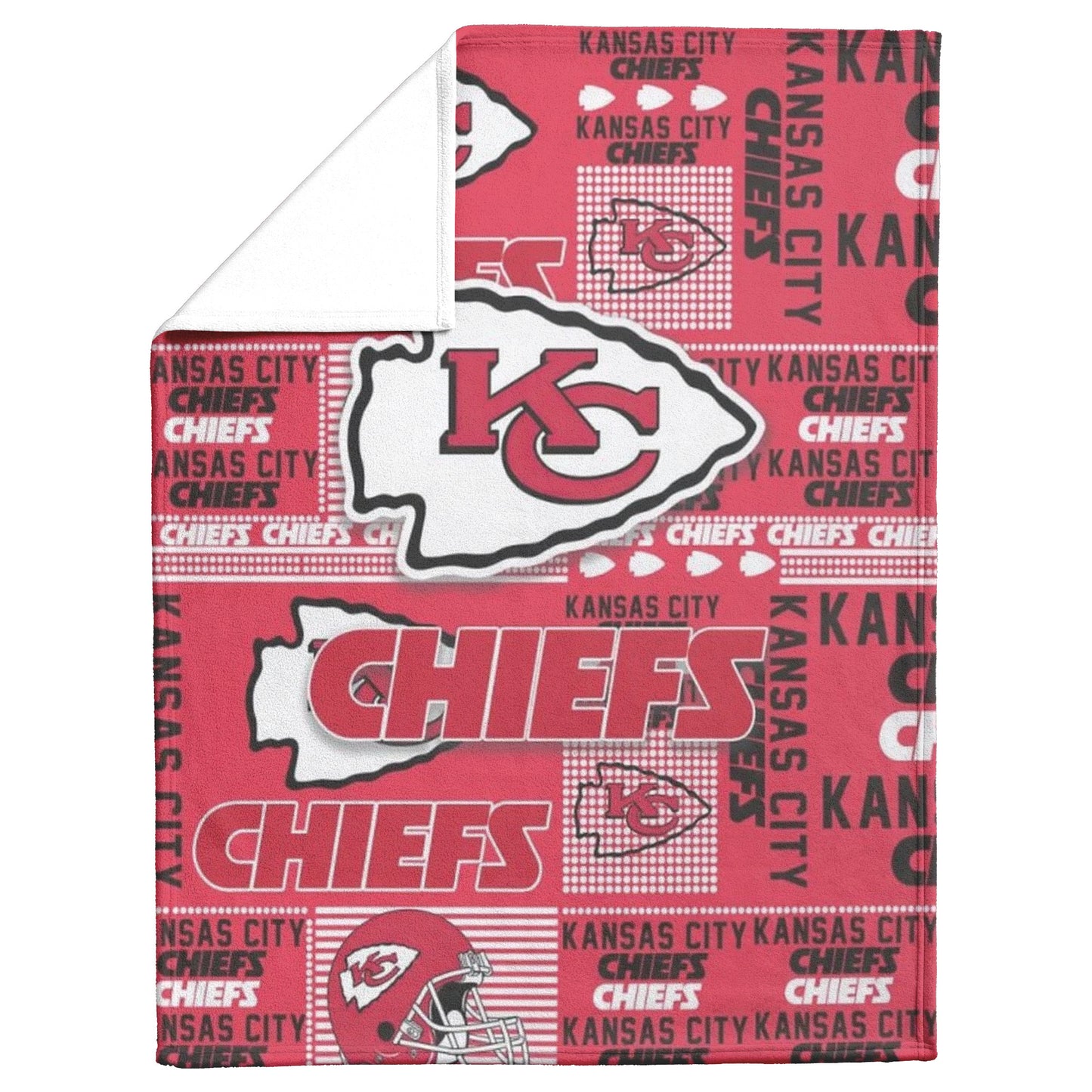 Kansas_City_Chiefs Football Style Blanket Sherpa Throw Blanket Ultra Soft Flannel Blankets for Football Fans Gift 60 x 80