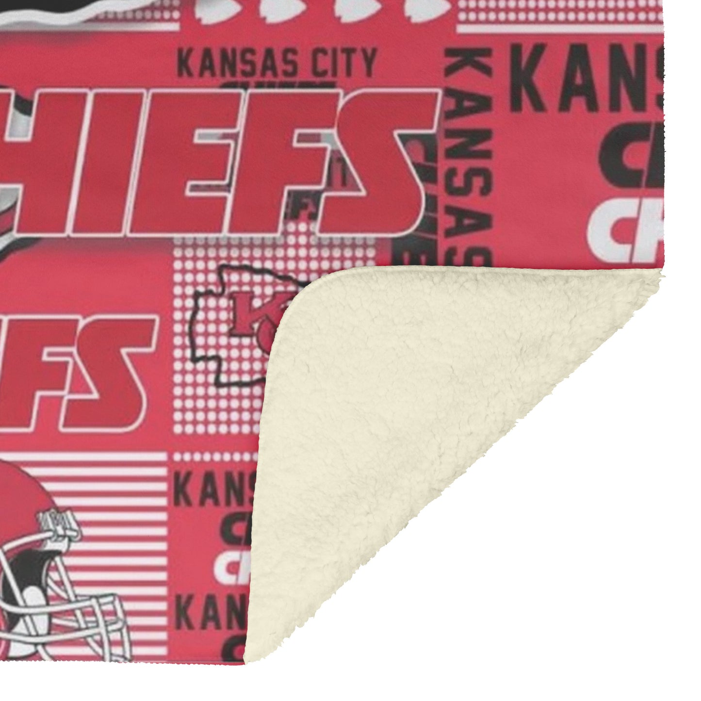 Kansas_City_Chiefs Football Style Blanket Sherpa Throw Blanket Ultra Soft Flannel Blankets for Football Fans Gift 60 x 80