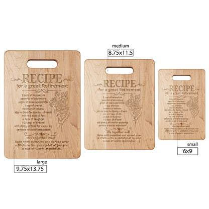 MAPLE CUTTING BOARD RECIPE FOR A GREAT RETIREMENT