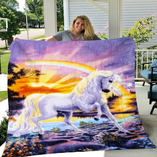 Untamed Frontier unicorn Throw Blanket