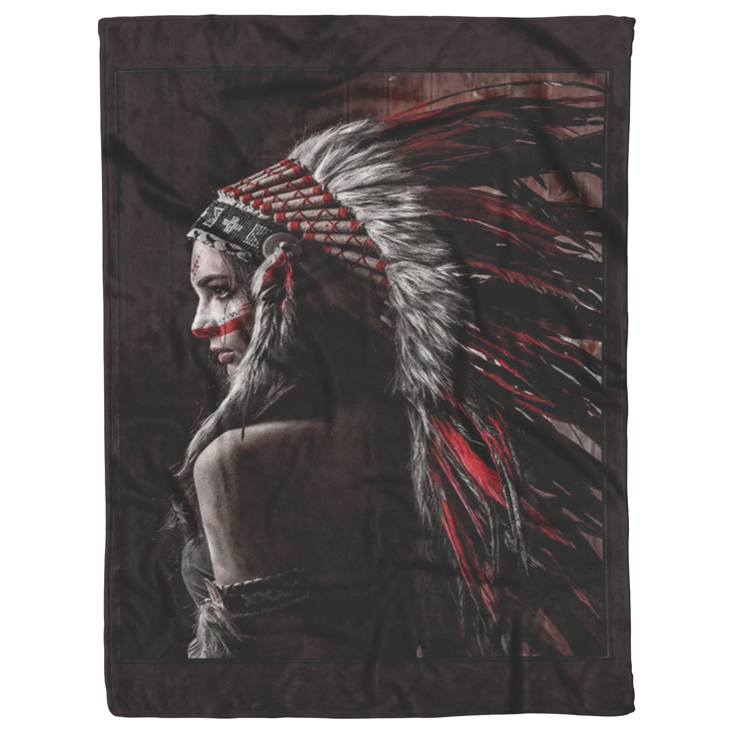 Native American Painting Indian Canvas Wall Art Indians Woman Feathered Prints_50_60