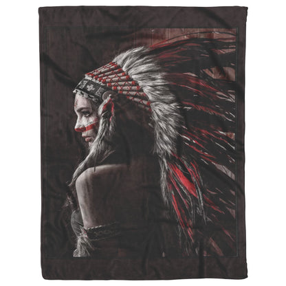 Native American Painting Indian Canvas Wall Art Indians Woman Feathered Prints_50_60