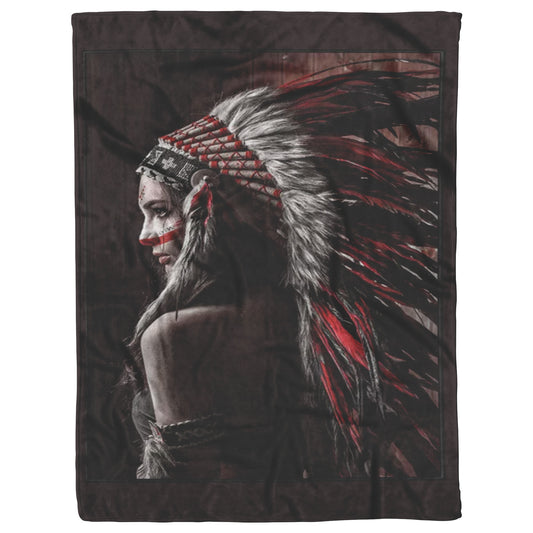 Native American Painting Indian Canvas Wall Art Indians Woman Feathered Prints_50_60