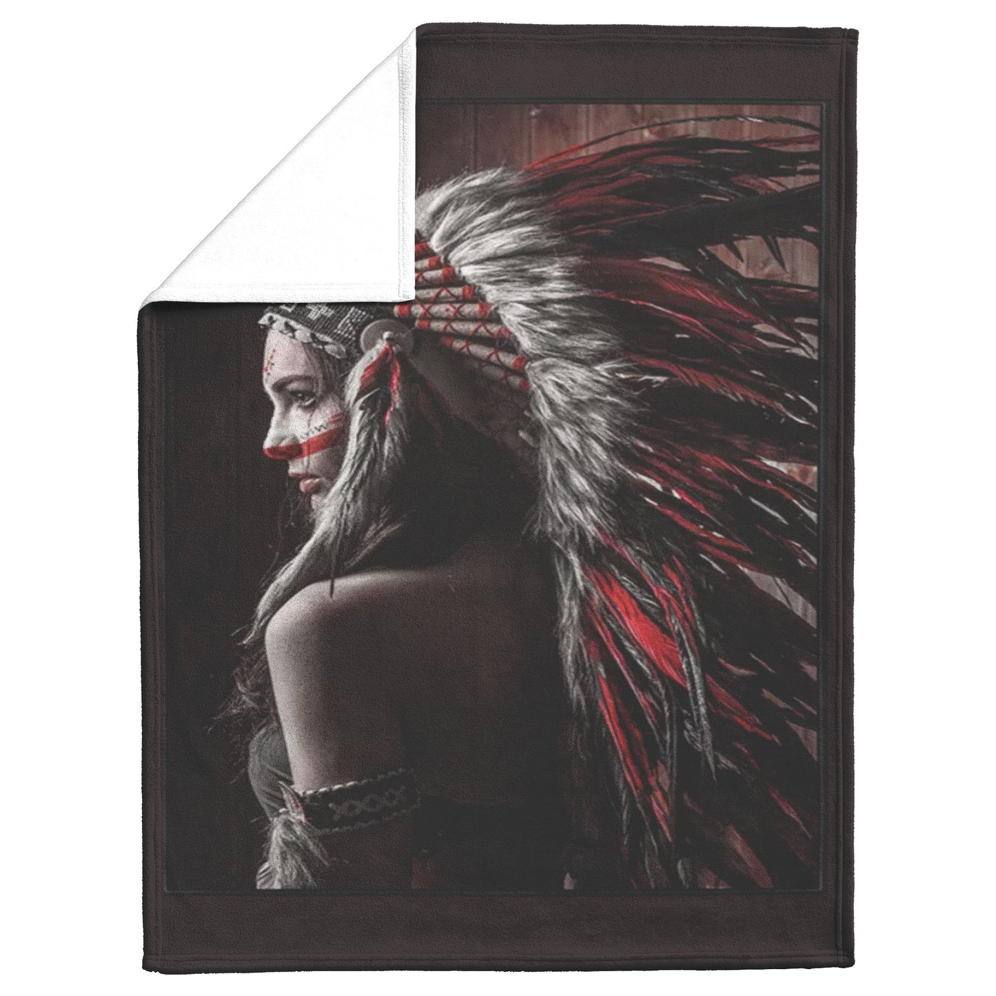 Native American Painting Indian Canvas Wall Art Indians Woman Feathered Prints_50_60