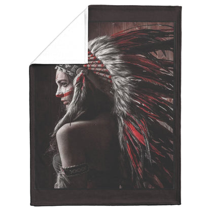 Native American Painting Indian Canvas Wall Art Indians Woman Feathered Prints_50_60