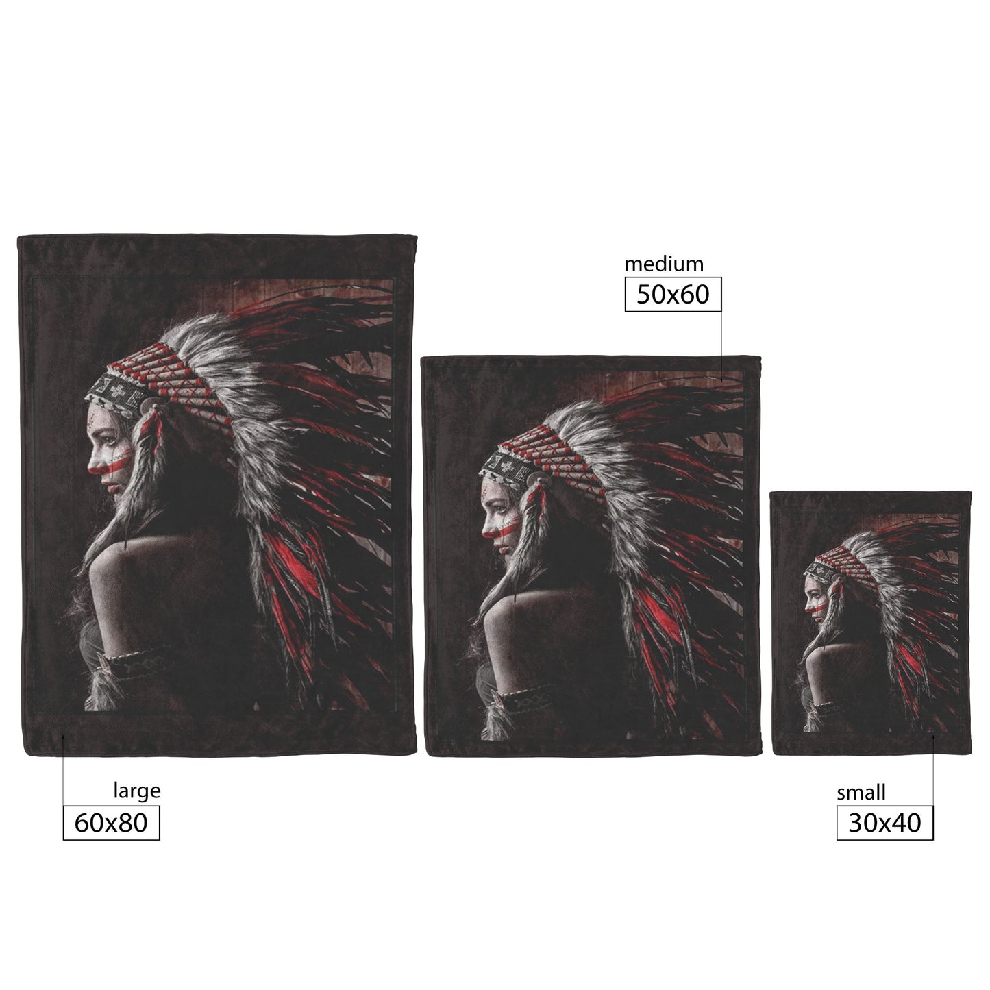 Native American Painting Indian Canvas Wall Art Indians Woman Feathered Prints_50_60