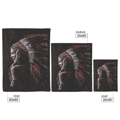 Native American Painting Indian Canvas Wall Art Indians Woman Feathered Prints_50_60