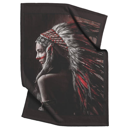 Native American Painting Indian Canvas Wall Art Indians Woman Feathered Prints_50_60