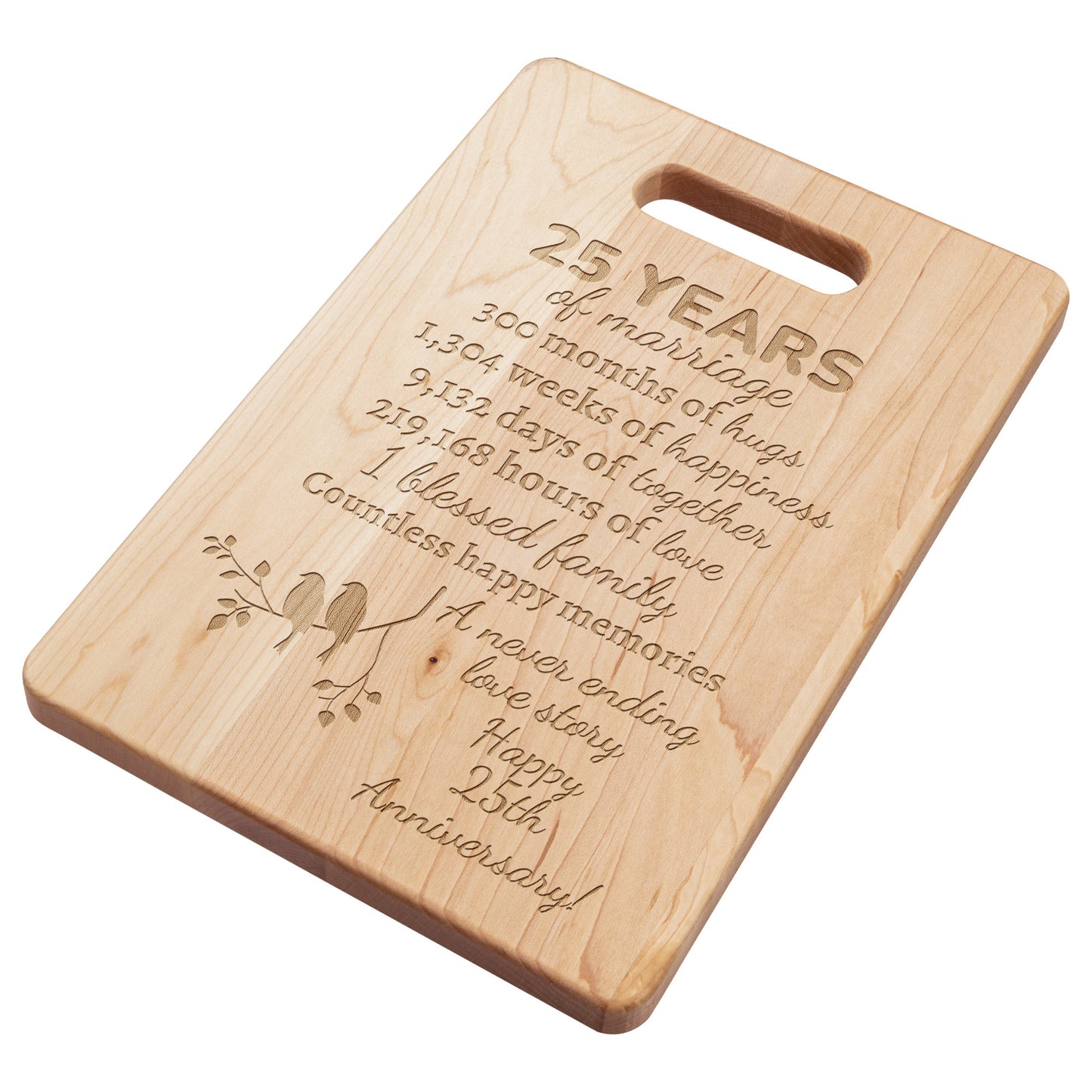 PERSONALIZED MAPLE CUTTING BOARD MARRIAGE ANNIVASERY