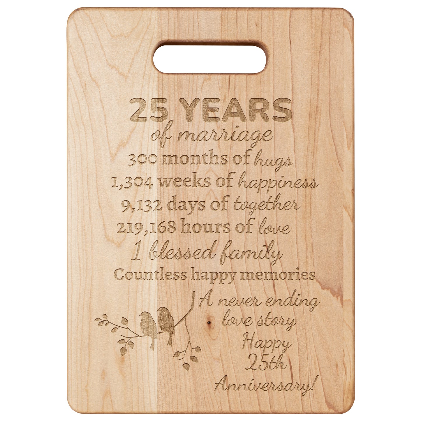 PERSONALIZED MAPLE CUTTING BOARD MARRIAGE ANNIVASERY