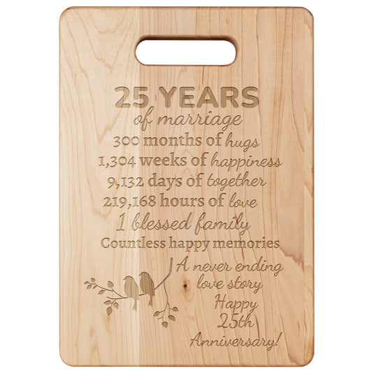 PERSONALIZED MAPLE CUTTING BOARD MARRIAGE ANNIVASERY