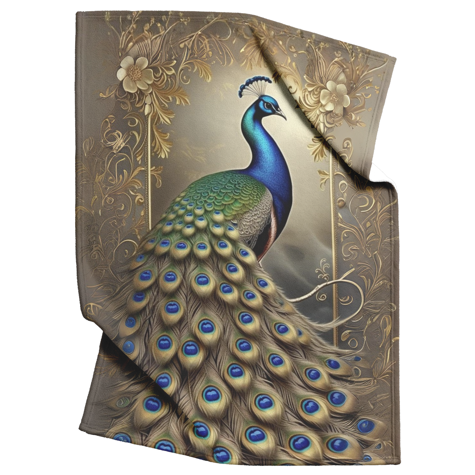 Peacock_Print_Microplush_Super_Soft_Flee_V_Blanket_Top_Bottom_Folds_Mockup.png