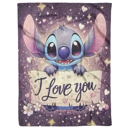 Stitch 'I Love You' plush Soft & Cozy Mink Touch Fleece All-Season Blanket US