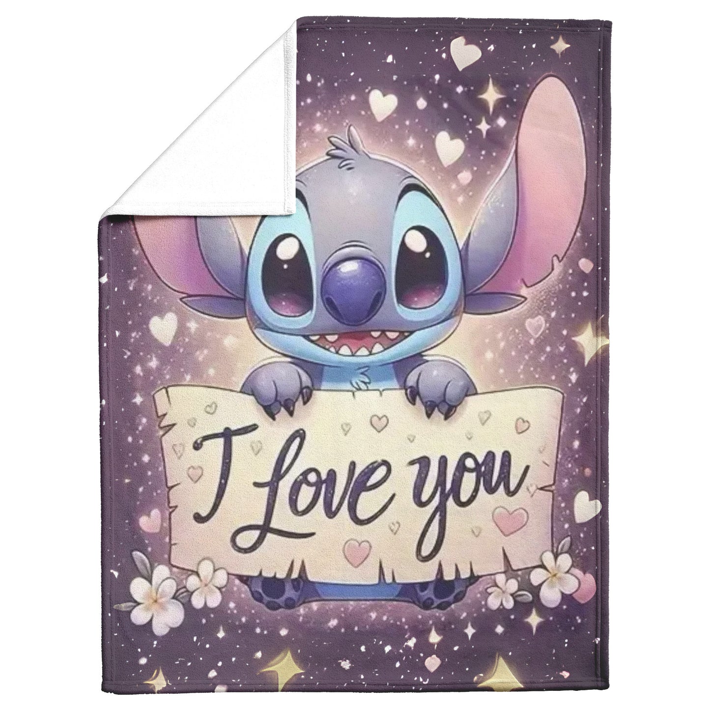 Stitch 'I Love You' plush Soft & Cozy Mink Touch Fleece All-Season Blanket US