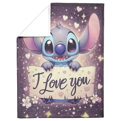 Stitch 'I Love You' plush Soft & Cozy Mink Touch Fleece All-Season Blanket US