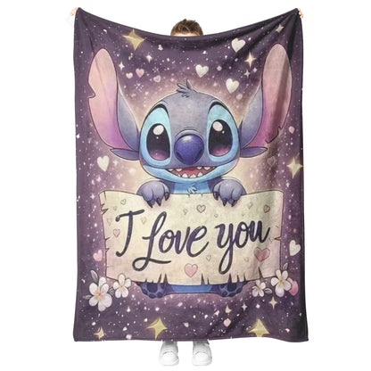 Stitch 'I Love You' plush Soft & Cozy Mink Touch Fleece All-Season Blanket US