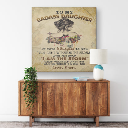 TO MY BADASS DAUGHTER WALL ART CANVAS