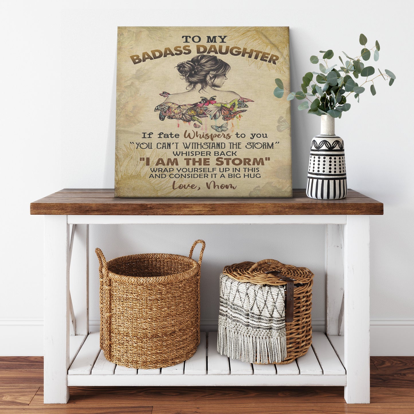 TO MY BADASS DAUGHTER WALL ART CANVAS