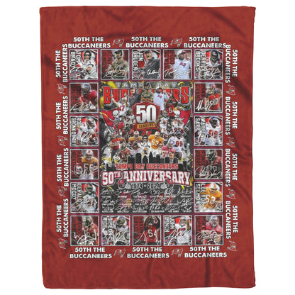 Tampa Bay Buccaneers 1974-2024 50th Anniversary Mink Touch Plush Fleece Blanket 50 x 60