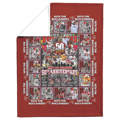 Tampa Bay Buccaneers 1974-2024 50th Anniversary Mink Touch Plush Fleece Blanket 50 x 60