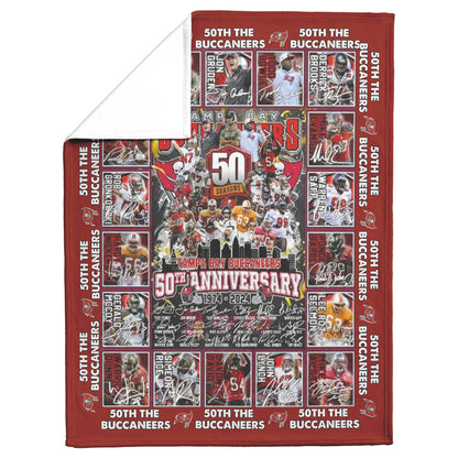 Tampa Bay Buccaneers 1974-2024 50th Anniversary Fleece Blanket