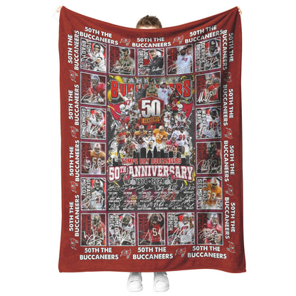 Tampa Bay Buccaneers 1974-2024 50th Anniversary Fleece Blanket