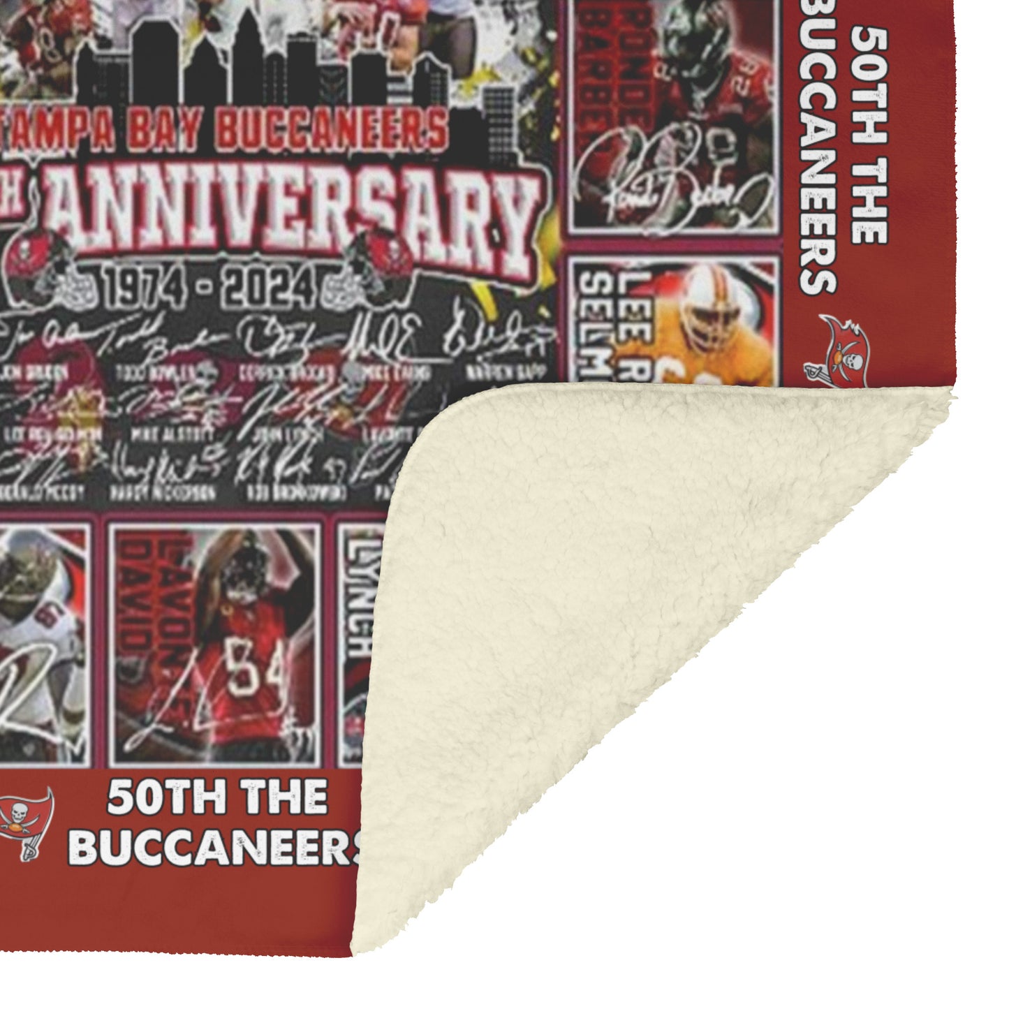 Tampa Bay Buccaneers 1974-2024 50th Anniversary Fleece Blanket