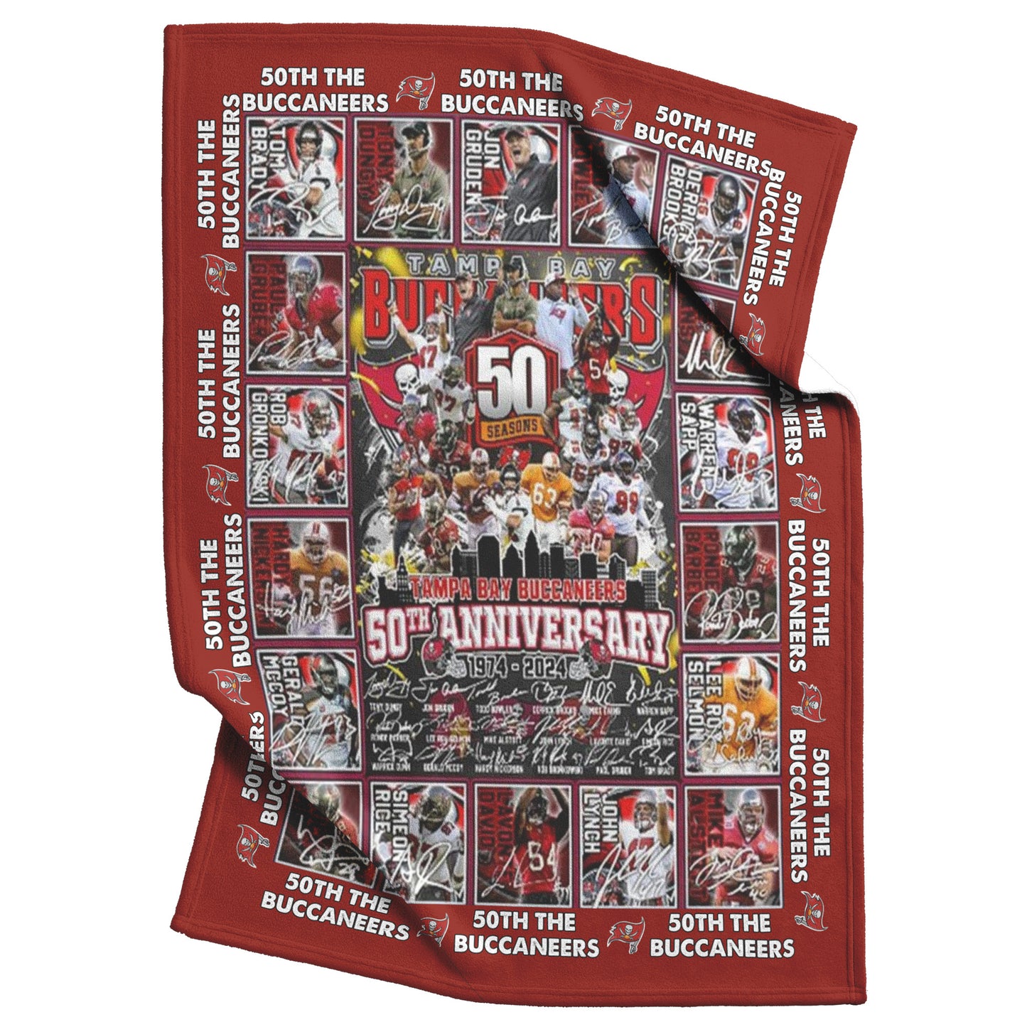 Tampa Bay Buccaneers 1974-2024 50th Anniversary Fleece Blanket