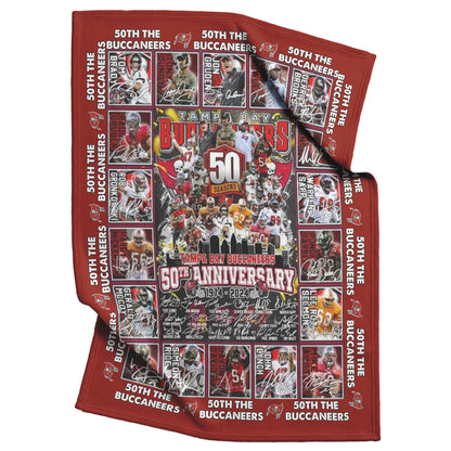 Tampa Bay Buccaneers 1974-2024 50th Anniversary Fleece Blanket