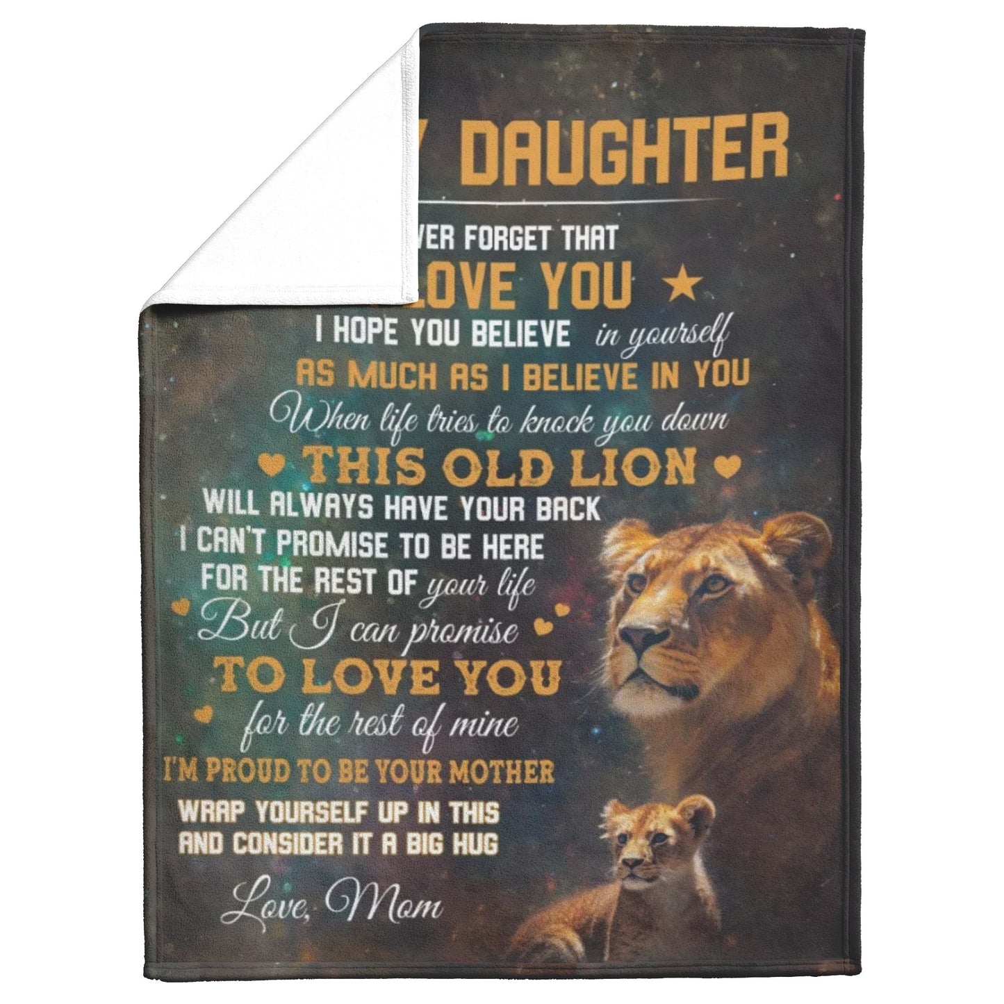 To My Daughter Blanket Gift From Mom Velveteen Plush Fleece Blanket