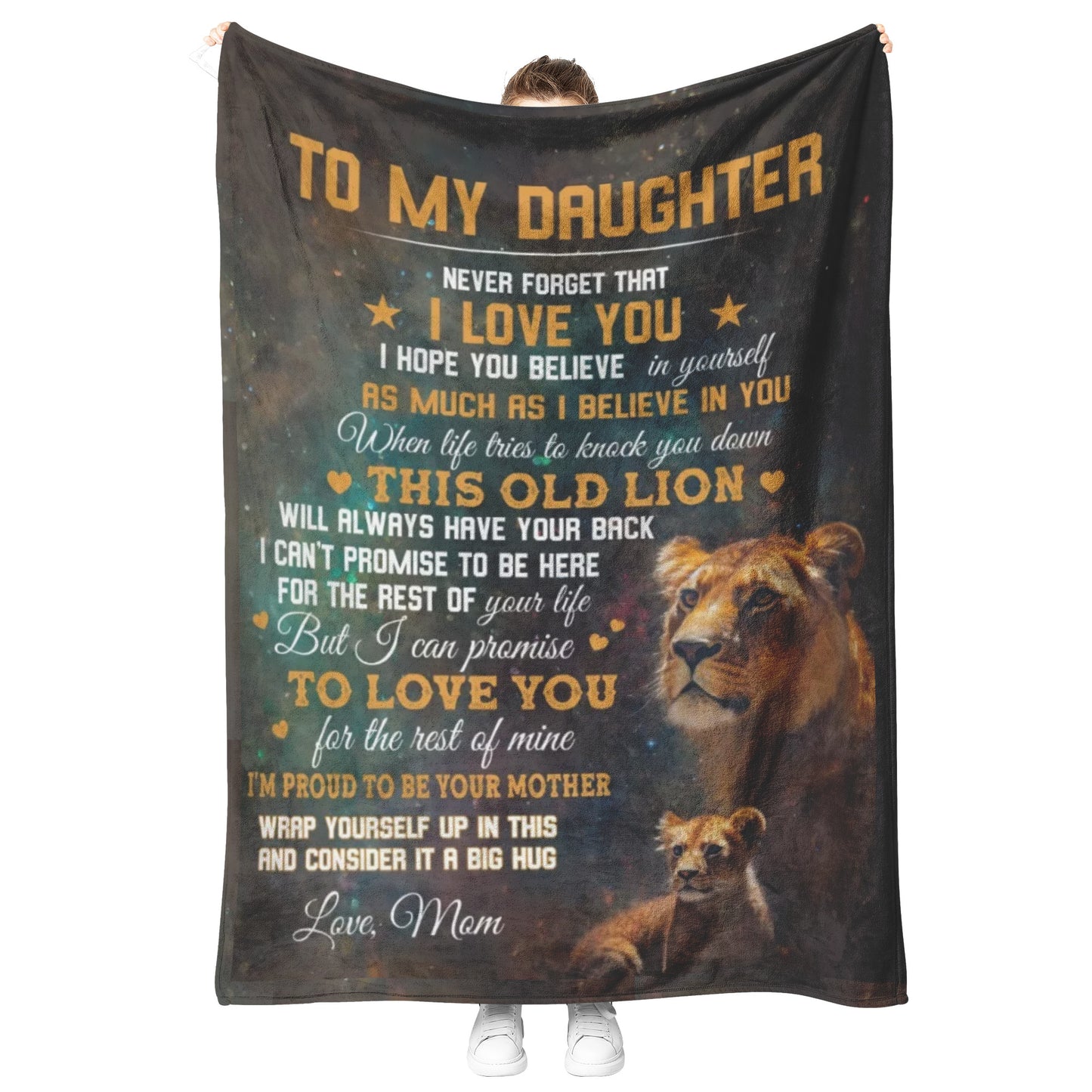 To My Daughter Blanket Gift From Mom Velveteen Plush Fleece Blanket